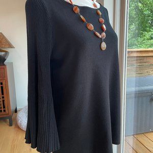 Ann Taylor Black Bell Sleeve Top